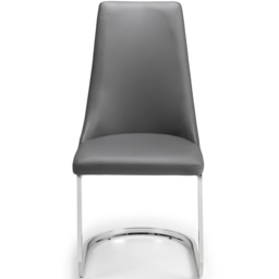 Julian Bowen Como Set of 2 Grey and Chrome Dining Chair - Wilko - thumbnail 4
