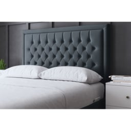 DS Living Allegra Single Steel Upholstered Bed Frame with Headboard - Grey - Wilko - thumbnail 4