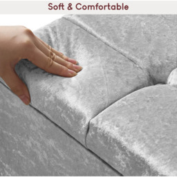VIDA DESIGNS Valencia Silver Crushed Velvet Storage Ottoman - Size: 40cm x 100 x 44cm - Wilko - thumbnail 5