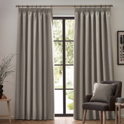 furn. Dawn Linen Blackout Pencil Pleat Curtains 117 x 183cm - Size: W 117 x D 183cm - Brown - Wilko - thumbnail 7