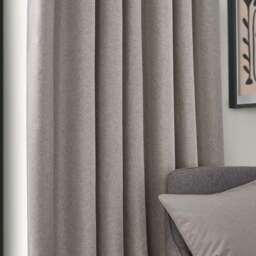 furn. Dawn Linen Blackout Pencil Pleat Curtains 117 x 183cm - Size: W 117 x D 183cm - Brown - Wilko - thumbnail 4