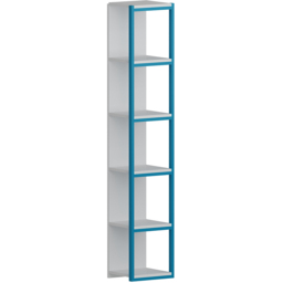 Decorotika Texas 5 Shelf White and Blue Bookshelf - Size: 180 x 30 x 30cm - Multi - Wilko - thumbnail 3
