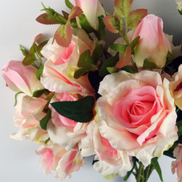 Leaf Pink Rose Artificial Stem 80cm 6 Pack - Size: 80 x 20 x 20cm - Wilko - thumbnail 6