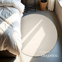 tectake Zonelle Cream Short Pile Ultra Soft Rug 120 x 120cm - Size: 7 x 50 x 63cm - Black - Wilko - thumbnail 7
