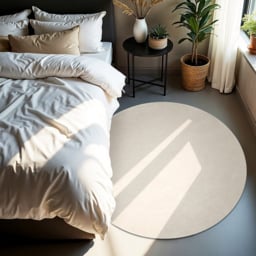 tectake Zonelle Cream Short Pile Ultra Soft Rug 120 x 120cm - Size: 7 x 50 x 63cm - Black - Wilko - thumbnail 3