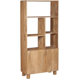 IH Design Ajmer 2 Door 6 Shelf Solid Wood Bookcase - Size: 3 Shelf - Brown - Wilko - thumbnail 5