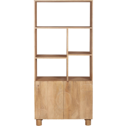 IH Design Ajmer 2 Door 6 Shelf Solid Wood Bookcase - Size: 3 Shelf - Brown - Wilko - thumbnail 3