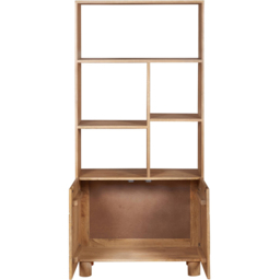 IH Design Ajmer 2 Door 6 Shelf Solid Wood Bookcase - Size: 3 Shelf - Brown - Wilko - thumbnail 4