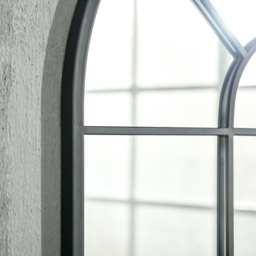 Portland Black Arched Window Wall Mirror 91 x 60cm - Wilko - thumbnail 5