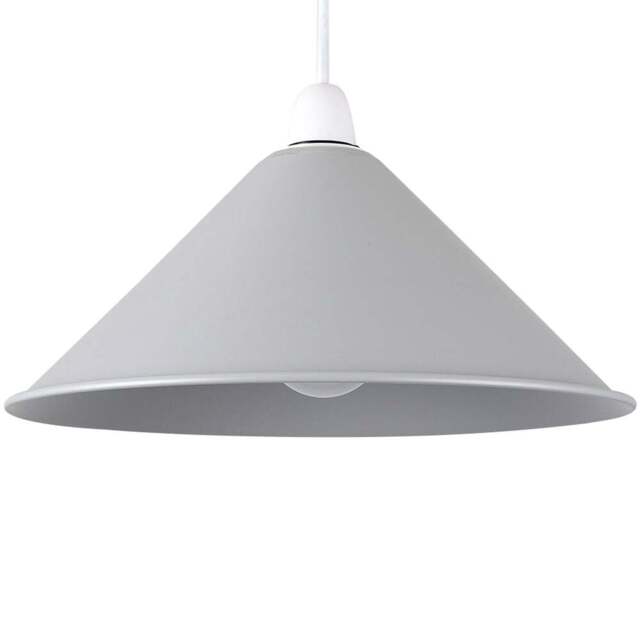 ValueLights Waywell Coolie Grey Tapered Pendant Lamp Shade - Size: 12 x 30 x 30cm - Wilko - image 1