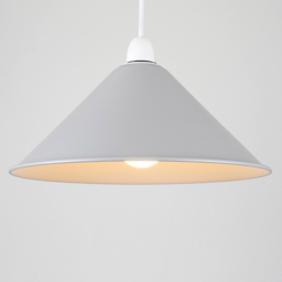 ValueLights Waywell Coolie Grey Tapered Pendant Lamp Shade - Size: 12 x 30 x 30cm - Wilko - thumbnail 4