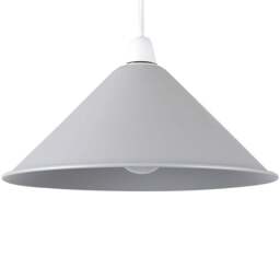 ValueLights Waywell Coolie Grey Tapered Pendant Lamp Shade - Size: 12 x 30 x 30cm - Wilko