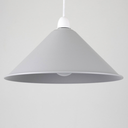 ValueLights Waywell Coolie Grey Tapered Pendant Lamp Shade - Size: 12 x 30 x 30cm - Wilko - thumbnail 3