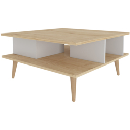 Decorotika Akya Oak and White Wide Coffee Table - Size: 44 x 89 x 89cm - Multi - Wilko - thumbnail 4