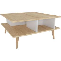 Decorotika Akya Oak and White Wide Coffee Table - Size: 44 x 89 x 89cm - Multi - Wilko - thumbnail 3