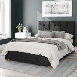 Aspire Hepburn Super King Charcoal Kimiyo Linen Ottoman Bed - Grey - Aspire Beds - Wilko - thumbnail 1