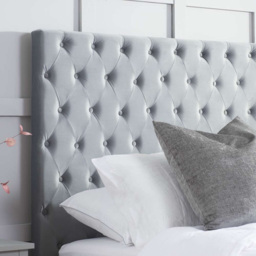 Marquis King Size Grey Velvet Bed Frame - Birlea - Wilko - thumbnail 4