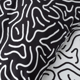 Berlin Doodle Duvet Set - White and Black/King - Wilko - thumbnail 6