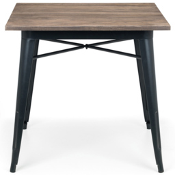 Julian Bowen Grafton 4 Seater Square Dining Table Mocha Elm and Black - Wilko - thumbnail 4