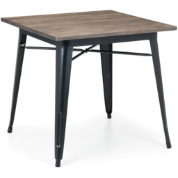 Julian Bowen Grafton 4 Seater Square Dining Table Mocha Elm and Black - Wilko - thumbnail 3