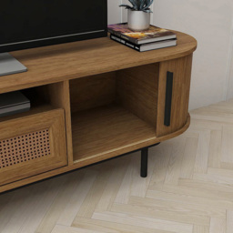Kudl LV55 2 Door Single Shelf Light Oak TV Unit - Brown - Wilko - thumbnail 4