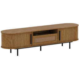 Kudl LV55 2 Door Single Shelf Light Oak TV Unit - Brown - Wilko - thumbnail 3