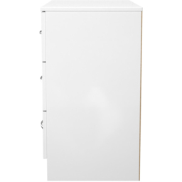 Crowndale Avon 3 Drawer Matt White Chest of Drawers Ready Assembled - White Matt - Wilko - thumbnail 4