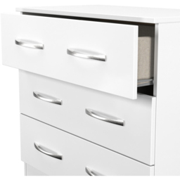Crowndale Avon 3 Drawer Matt White Chest of Drawers Ready Assembled - White Matt - Wilko - thumbnail 7