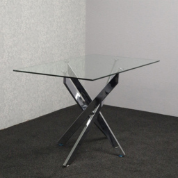 Kosy Koala 4 Seater Glass and Cream Rectangular Dining Table Set Chrome and Cream - Clear - Wilko - thumbnail 6