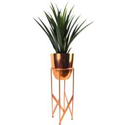 Botanik Yukka Artificial Plant in Copper Metal Planter 3ft - Size: 90 x 19 x 19cm - Wilko