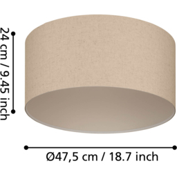 EGLO Feniglia Beige Linen Ceiling Light - Size: 24 x 47.5 x 24cm - black - Wilko - thumbnail 5