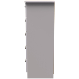 Crowndale Knightsbridge 5 Drawer Kashmir Gloss Tall Bedside Cabinet Ready Assembled - Kashmir Gloss & Kashmir - Wilko - thumbnail 5