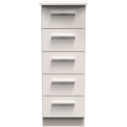 Crowndale Knightsbridge 5 Drawer Kashmir Gloss Tall Bedside Cabinet Ready Assembled - Kashmir Gloss & Kashmir - Wilko - thumbnail 3