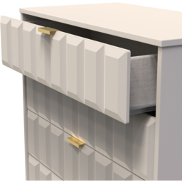 Crowndale Cube 5 Drawer Matt Kashmir Chest of Drawers Ready Assembled - Cream - Wilko - thumbnail 7