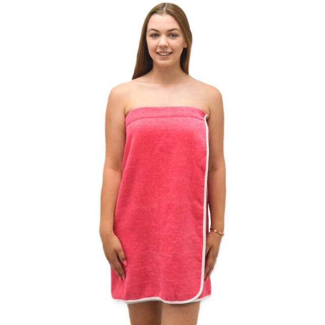 Allure Bath Fashions Small to Medium Pink Adjustable Ladies Shower Wrap - Wilko - image 1