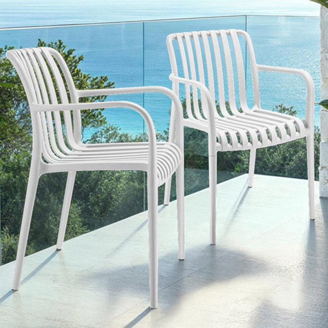 tectake Alcudia Set of 2 White Garden Chair - Size: 80.5 x 54.5 x 58cm - Wilko - image 1
