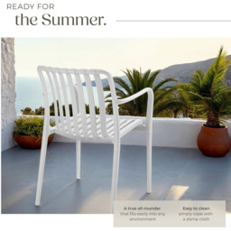 tectake Alcudia Set of 2 White Garden Chair - Size: 80.5 x 54.5 x 58cm - Wilko - thumbnail 5