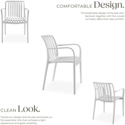 tectake Alcudia Set of 2 White Garden Chair - Size: 80.5 x 54.5 x 58cm - Wilko - thumbnail 7