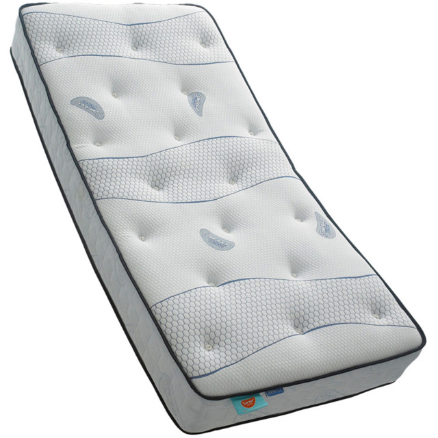 Sareer Matrah Single Cool Blue Memory Foam Pocket Mattress - White - Wilko - image 1