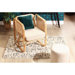 Desser Iconic Natural Latte Fabric Rattan Chair - Size: Single - Cream - Desser Furniture - Wilko - thumbnail 7