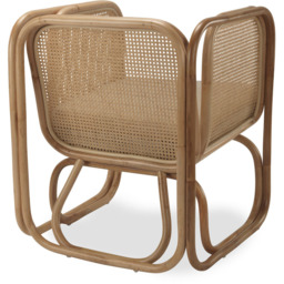 Desser Iconic Natural Latte Fabric Rattan Chair - Size: Single - Cream - Desser Furniture - Wilko - thumbnail 4