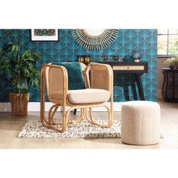 Desser Iconic Natural Latte Fabric Rattan Chair - Size: Single - Cream - Desser Furniture - Wilko - thumbnail 6