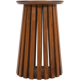 Brooklyn Slatted Mango Wood Side Table - Brown - Wilko - thumbnail 3
