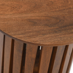 Brooklyn Slatted Mango Wood Side Table - Brown - Wilko - thumbnail 5