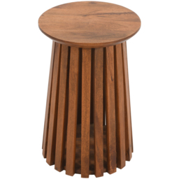 Brooklyn Slatted Mango Wood Side Table - Brown - Wilko - thumbnail 4
