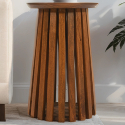 Brooklyn Slatted Mango Wood Side Table - Brown - Wilko - thumbnail 1
