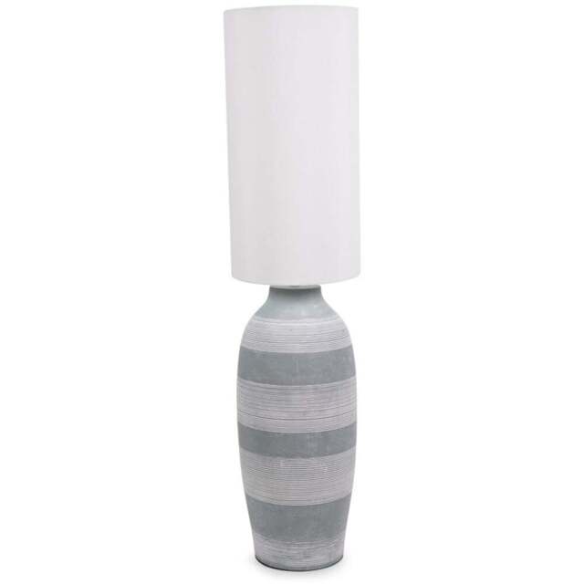 ValueLights Deegan Grey Tall Fabric Shade Ceramic LED Floor Lamp - Size: 12.4 x 27 x 27cm - Wilko - image 1