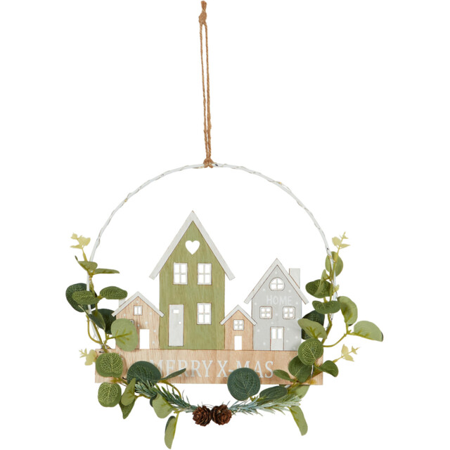 LED Merry Christmas House Scene Hanger - Wilko