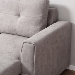 Portland 3 Seater Grey Linen Touch L Shaped Sofa Bed - Wilko - thumbnail 4