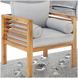 tectake Boka Wooden Frame Garden Chair - Size: 78 x 72 x 63cm - Brown - Wilko - thumbnail 3